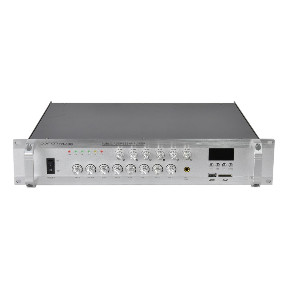 מגבר כריזה 6 אזורים Polman TPA-650B – 650W עם Bluetooth ונגן USB/SD 2 מגבר כריזה 6 אזורים Polman TPA-650B בהספק 650W – תמונה 2