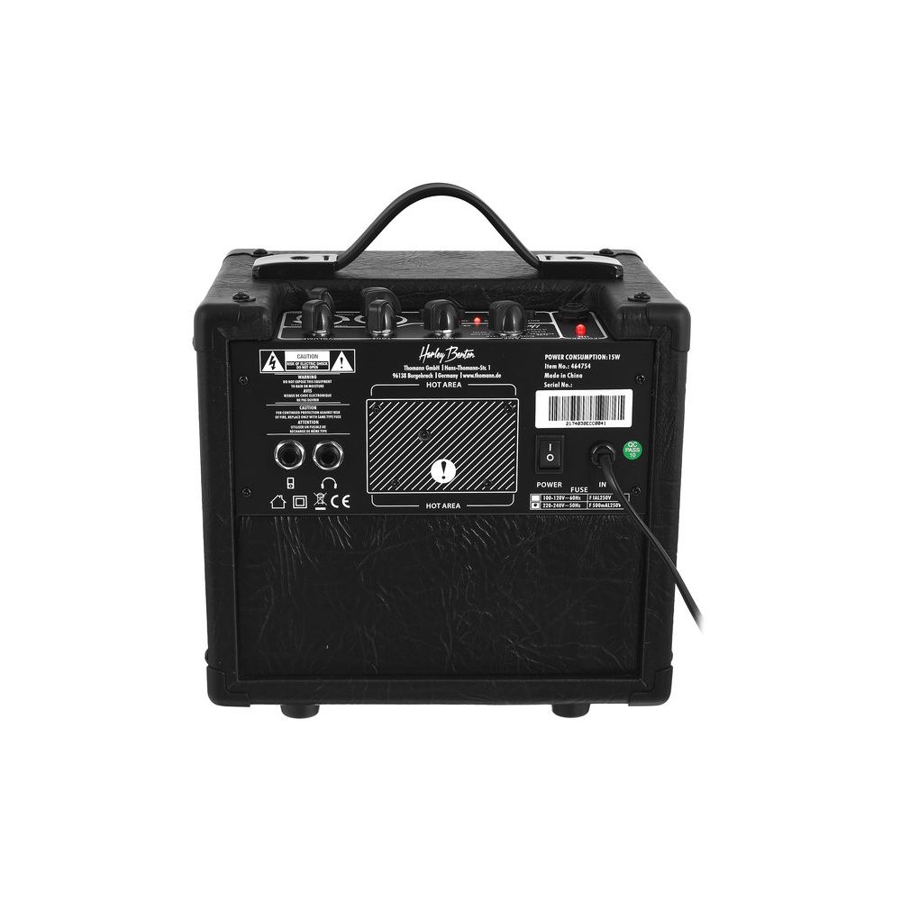 מגבר קומבו דיגיטלי לגיטרה Harley Benton 15W – 8 מודלים, 6 אפקטים ומכונת תופים (יבוא בלעדי) 4 מגבר הג׳אם הקטן של Harley Benton – מגבר קומבו לגיטרה חשמלית, תמונה 4