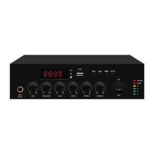 מגבר מיקסר לכריזה Polman PLM60UB – 60W קומפקטי עם Bluetooth, USB ו-FM