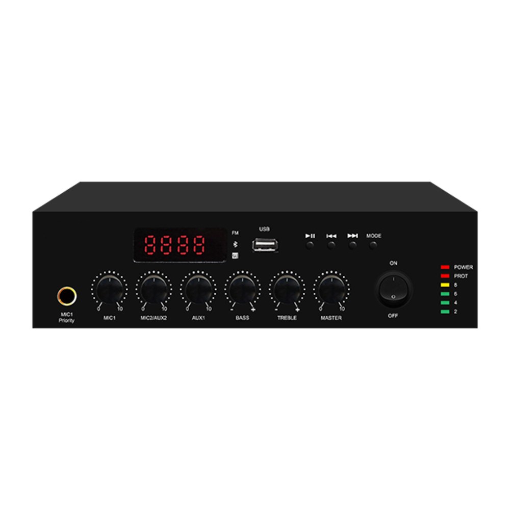 מגבר מיקסר לכריזה Polman PLM60UB – 60W קומפקטי עם Bluetooth, USB ו-FM 1 מגבר מיקסר לכריזה Polman PLM60UB בהספק 60W