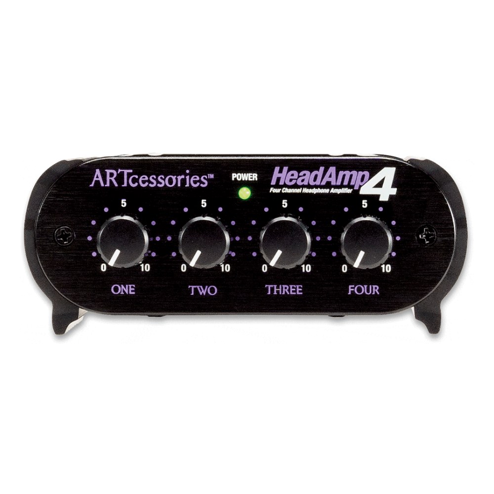 מגבר אוזניות 4 ערוצים ART HeadAmp4 – 8 יציאות 6.35 ו-3.5 מ״מ עם בקרה לכל ערוץ 2 מגבר אוזניות 4 ערוצים ART HeadAmp4 במארז מתכת – תמונה 2