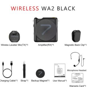 מגבר קול אלחוטי עם מיקרופון דש מגנטי 2.4GHz — בלי אוזנייה על הראש