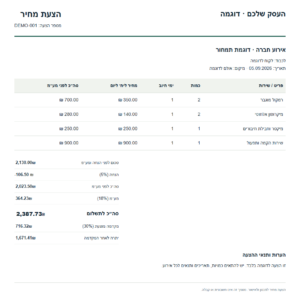 SoundCheck הצעה ואירוע — כלי בעברית לתמחור ולתכנון עבודות הגברה