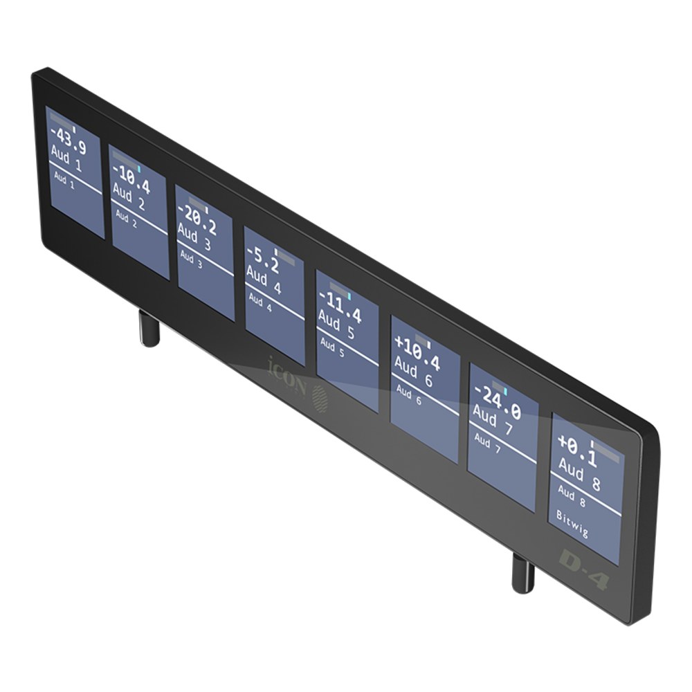 מסך תצוגה iCON D4 למשטח השליטה P1-X – מדי ערוצים, פאן ושמות ערוצים ב-OLED 2 מסך תצוגה OLED של iCON D4 למשטח השליטה P1-X – תמונה 2