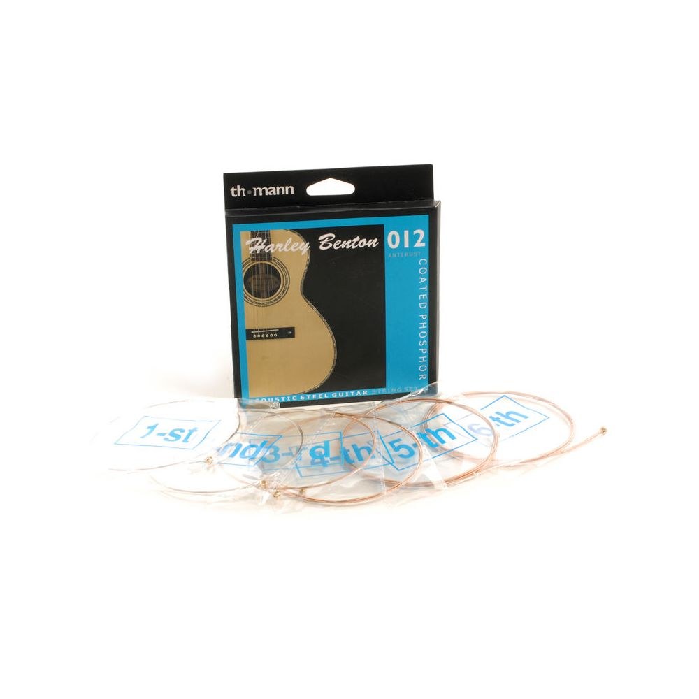 סט מיתרים לגיטרה אקוסטית Harley Benton 012–053 – פוספור ברונזה מצופה נגד חלודה (יבוא בלעדי) 3 מיתרי האקוסטית המצופים של Harley Benton – סט מיתרים לגיטרה אקוסטית, תמונה 3