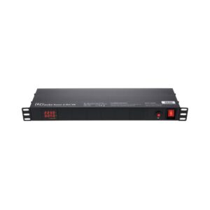 מפצל חשמל לראק the t.racks – 8 שקעי IEC, מד מתח וזרם, מסנן רעשים, הגנת זרם יתר, 1U