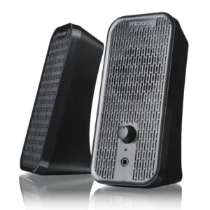 זוג רמקולים למחשב Microlab B55 – סטריאו 4W RMS, הפעלה ב-USB ויציאת אוזניות 3.5 מ״מ