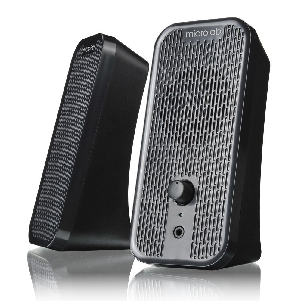 זוג רמקולים למחשב Microlab B55 – סטריאו 4W RMS, הפעלה ב-USB ויציאת אוזניות 3.5 מ״מ 1 Microlab B55 זוג רמקולים למחשב