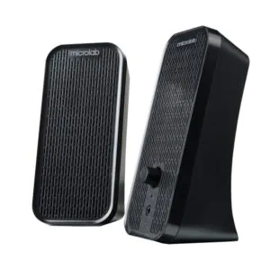 זוג רמקולים למחשב Microlab B55 – סטריאו 4W RMS, הפעלה ב-USB ויציאת אוזניות 3.5 מ״מ