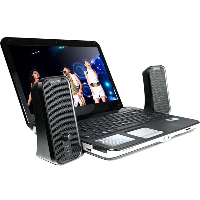זוג רמקולים למחשב Microlab B55 – סטריאו 4W RMS, הפעלה ב-USB ויציאת אוזניות 3.5 מ״מ 3 Microlab B55 זוג רמקולים למחשב 3