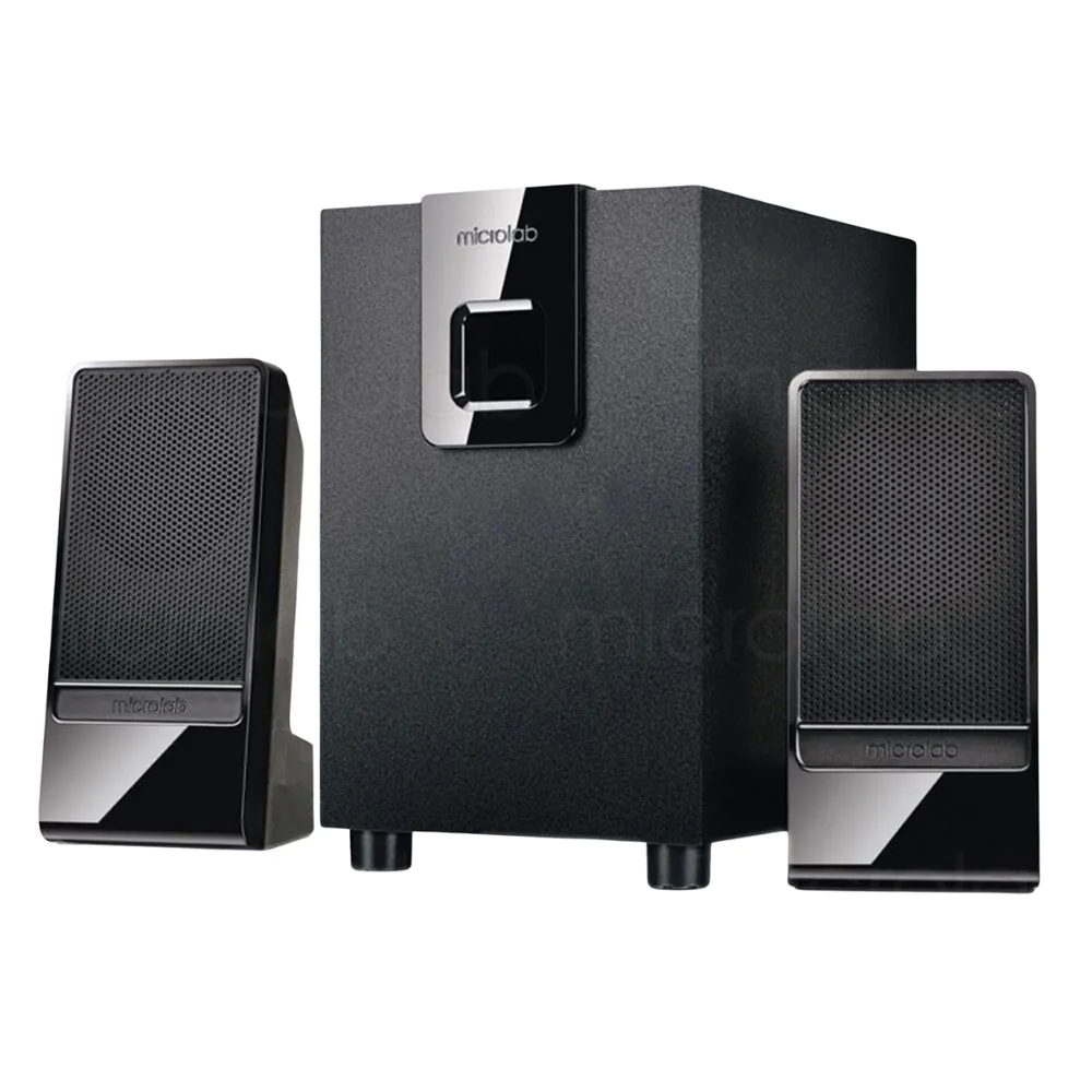 מערכת רמקולים 2.1 למחשב Microlab M-100 – סאב וופר 4 אינץ׳, 10W RMS וחיבור 3.5 מ״מ 1 Microlab M-100 מערכת רמקולים 2.1 למחשב