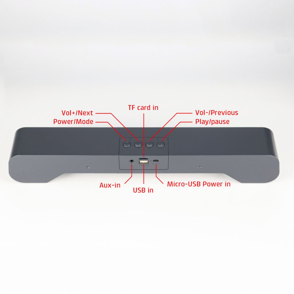 סאונד בר נייד Microlab MS210 – 2×3W, Bluetooth 5.0, רדיו FM וסוללה נטענת עד 8 שעות 5 Microlab MS210 סאונד בר נייד Bluetooth 5