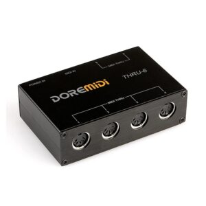 קופסת MIDI THRU 1×6 – כניסה אחת, שש יציאות, חלוקת אות במקביל לסנכרון כלים