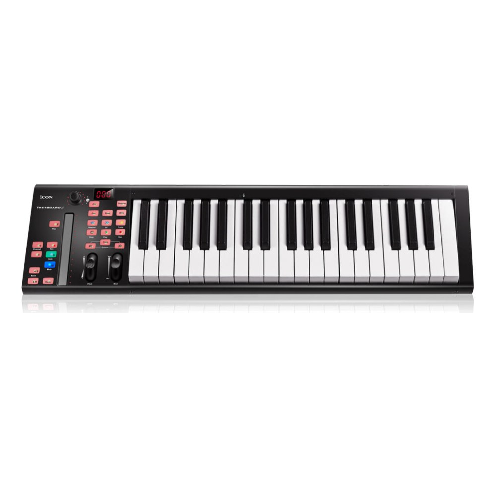 מקלדת שליטה 37 קלידים iCON iKeyboard 4X – קומפקטית עם בקר DAW ולחצני טרנספורט 1 מקלדת שליטה קומפקטית 37 קלידים iCON iKeyboard 4X