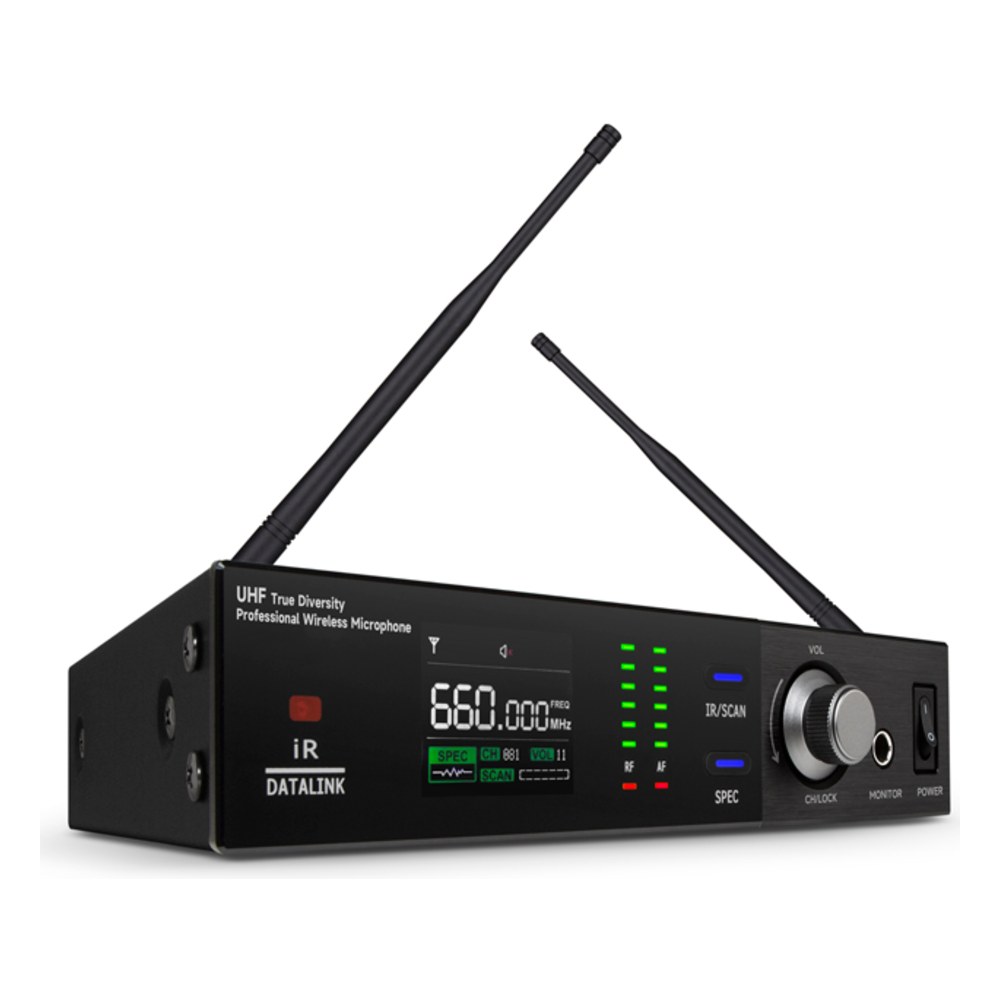 מיקרופון ידני אלחוטי Polman DYLAN-661 – UHF 100 ערוצים עם קייס קשיח וכנפי ראק 2 מיקרופון ידני אלחוטי Polman DYLAN-661 עם מקלט וקייס קשיח – תמונה 2