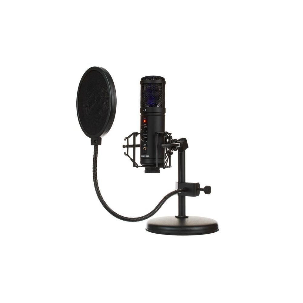 מיקרופון USB אולפני the t.bone עם דיאפרגמה גדולה – סט שולחני עם שוק-מאונט, פופ פילטר וסטנד 1 מיקרופון USB אולפני the t.bone עם דיאפרגמה גדולה – סט שולחני עם שוק-מאונט, פופ פילטר וסטנד