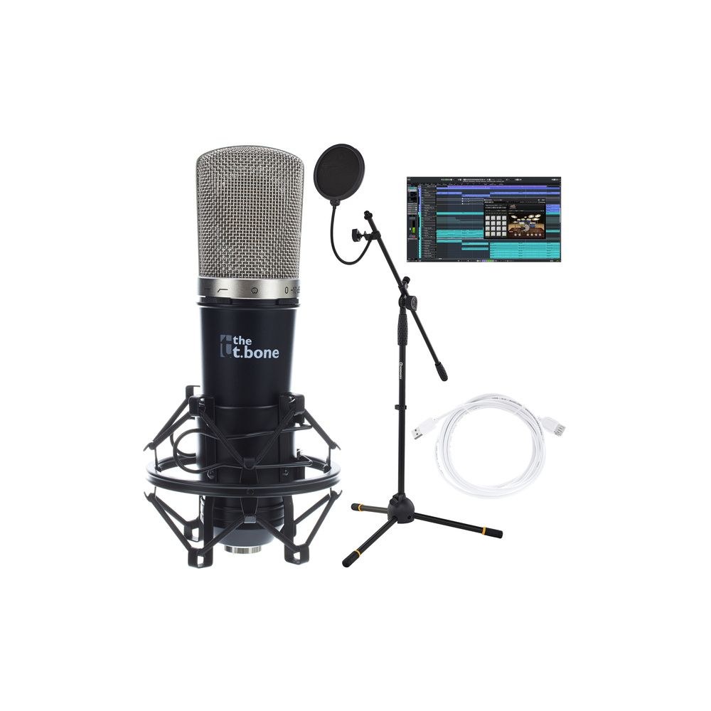 ערכת פודקאסט עם מיקרופון USB the t.bone – סטנד בום, פופ פילטר, שוק-מאונט וכבל מאריך (יבוא בלעדי) 1 ערכת פודקאסט עם מיקרופון USB the t.bone – סטנד בום, פופ פילטר, שוק-מאונט וכבל מאריך