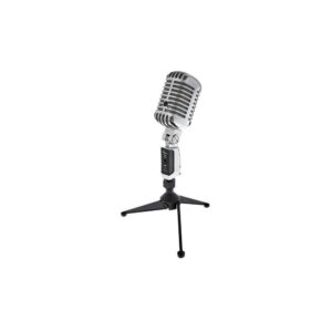 מיקרופון דינמי וינטג׳ the t.bone בעיצוב שנות ה-50 – סופר-קרדיואידי, מתג הפעלה, סטנד שולחני (יבוא בלעדי)