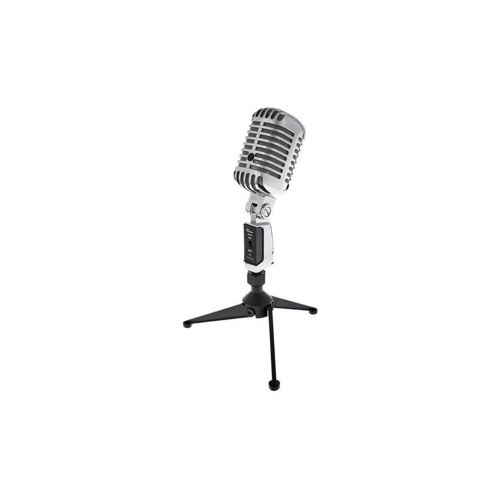 מיקרופון דינמי וינטג׳ the t.bone בעיצוב שנות ה-50 – סופר-קרדיואידי, מתג הפעלה, סטנד שולחני (יבוא בלעדי) 1 מיקרופון דינמי וינטג׳ the t.bone בעיצוב שנות ה-50 – סופר-קרדיואידי, מתג הפעלה, סטנד שולחני