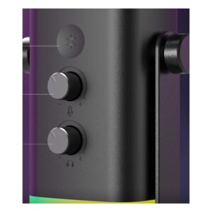 מיקרופון דינמי USB/XLR לסטרימינג, פודקאסט ושיחות זום — RGB, השתקה במגע ומוניטור אוזניות