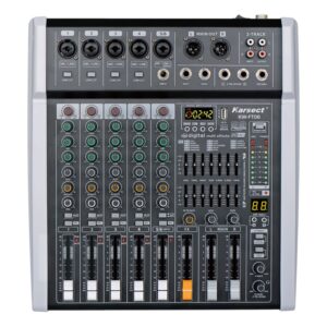 מיקסר מוגבר 6 ערוצים Karsect KW-FT06 – Bluetooth, נגן MP3 ו-99 אפקטי DSP
