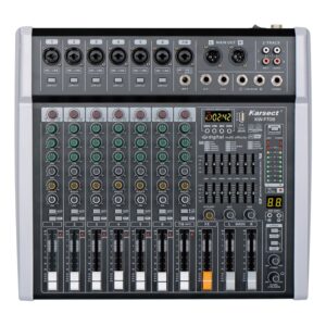 מיקסר מוגבר 8 ערוצים Karsect KW-FT08 – 700W עם Bluetooth, USB ו-99 אפקטים