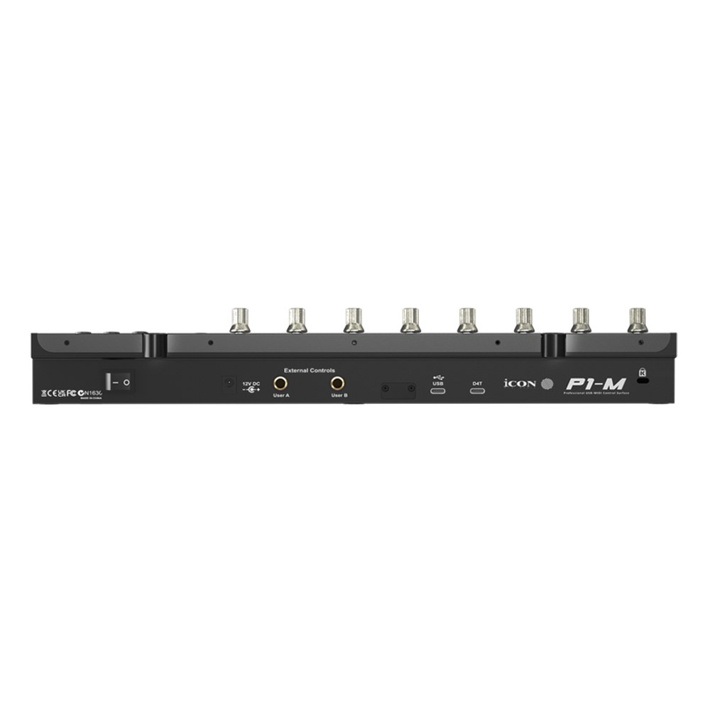 משטח שליטה iCON P1-M – 8 פיידרים ממונעים, מסך מגע 4 אינץ׳ ותמיכה ב-Mackie Control 5 משטח שליטה iCON P1-M עם 8 פיידרים ממונעים ומסך מגע – תמונה 5