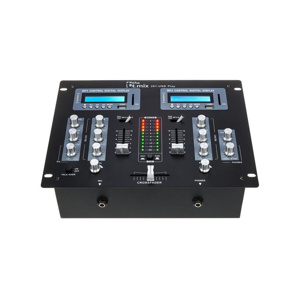 מיקסר DJ דו-ערוצי the t.mix עם נגן USB, SD ובלוטות׳ – כניסות פונו, מיקרופון עם Talkover 2 מיקסר ה-DJ עם הנגן המובנה – מיקסר DJ עם נגן, תמונה 2