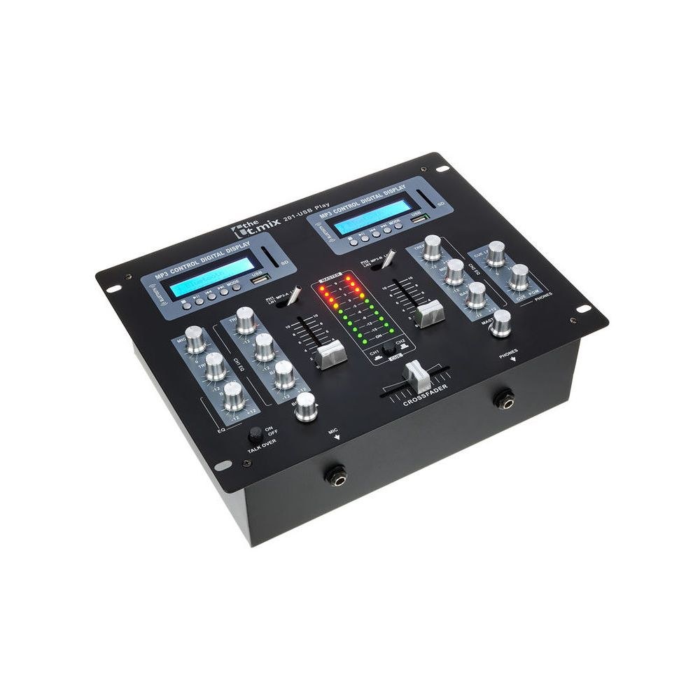 מיקסר DJ דו-ערוצי the t.mix עם נגן USB, SD ובלוטות׳ – כניסות פונו, מיקרופון עם Talkover 3 מיקסר ה-DJ עם הנגן המובנה – מיקסר DJ עם נגן, תמונה 3