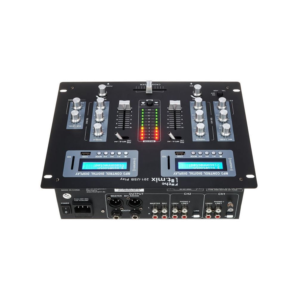 מיקסר DJ דו-ערוצי the t.mix עם נגן USB, SD ובלוטות׳ – כניסות פונו, מיקרופון עם Talkover 4 מיקסר ה-DJ עם הנגן המובנה – מיקסר DJ עם נגן, תמונה 4