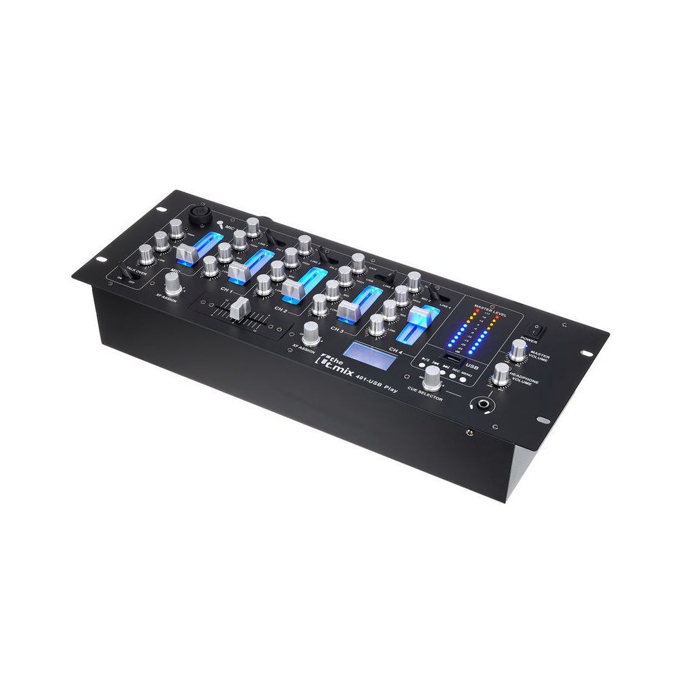 מיקסר DJ 4 ערוצים the t.mix עם נגן USB – 2 כניסות פונו, מיקרופון XLR עם Talkover 1 מיקסר DJ 4 ערוצים the t.mix עם נגן USB – 2 כניסות פונו, מיקרופון XLR עם Talkover