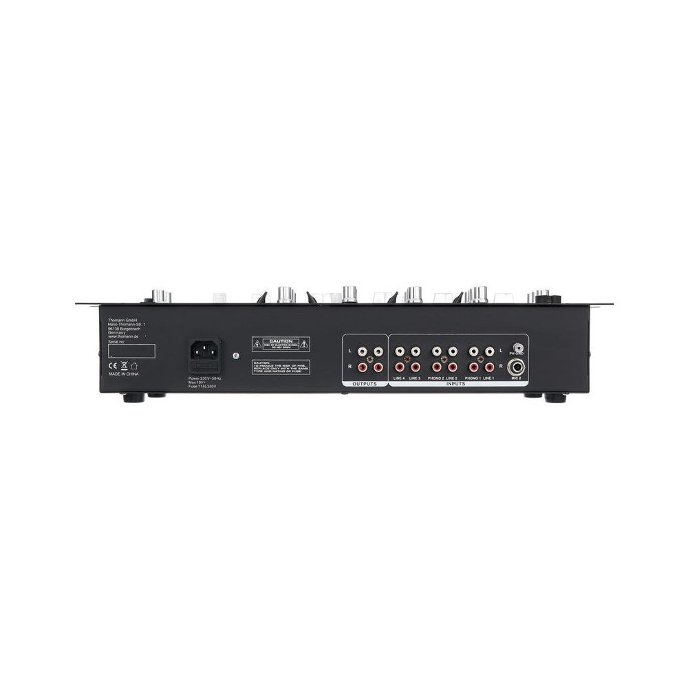 מיקסר DJ 4 ערוצים the t.mix עם נגן USB – 2 כניסות פונו, מיקרופון XLR עם Talkover 6 מיקסר ה-DJ בארבעה ערוצים – מיקסר DJ עם נגן, תמונה 6