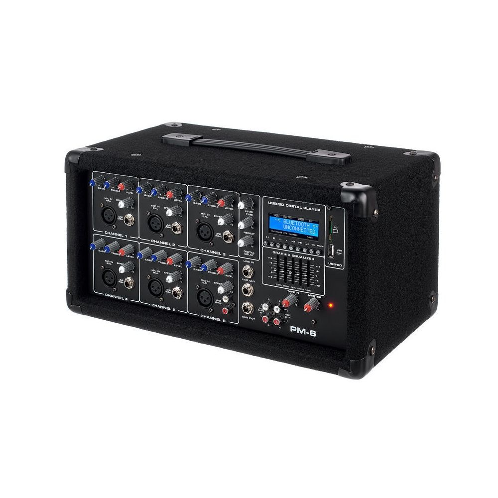 מיקסר מוגבר Fun Generation – 2×80W, 6 ערוצים, נגן USB ו-SD, בלוטות׳ ודיליי דיגיטלי (יבוא בלעדי) 1 מיקסר מוגבר Fun Generation – 2×80W, 6 ערוצים, נגן USB ו-SD, בלוטות׳ ודיליי דיגיטלי
