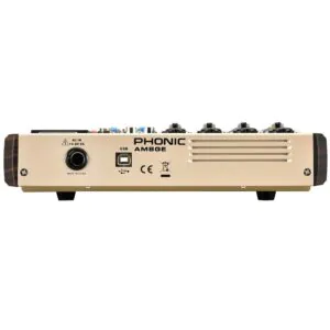 מיקסר PHONIC AM8GE – 4 ערוצי מיקרופון, USB, בלוטות׳ והקלטה