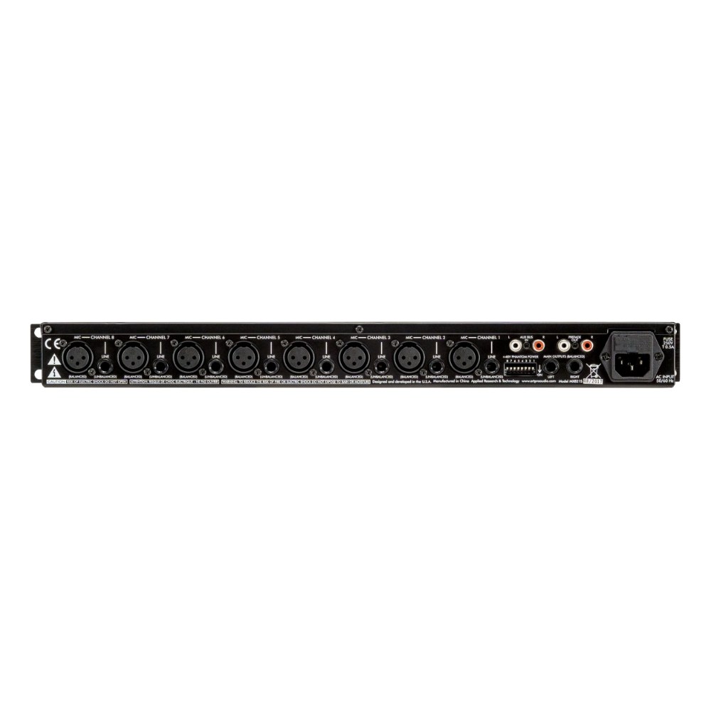 מיקסר ראק 8 ערוצים ART MX821S – 8 כניסות מיקרופון XLR עם פאנטום, מארז 1U 2 מיקסר ראק 8 ערוצים ART MX821S במארז 1U – תמונה 2