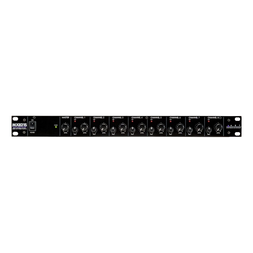 מיקסר ראק 8 ערוצים ART MX821S – 8 כניסות מיקרופון XLR עם פאנטום, מארז 1U 3 מיקסר ראק 8 ערוצים ART MX821S במארז 1U – תמונה 3
