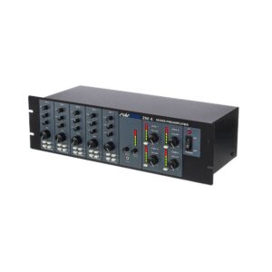 מיקסר אזורים Swissonic לראק – 4 ערוצי מיקרופון/קו, 4 יציאות אזור, קדימות לערוץ 1 וכריזה (יבוא בלעדי)
