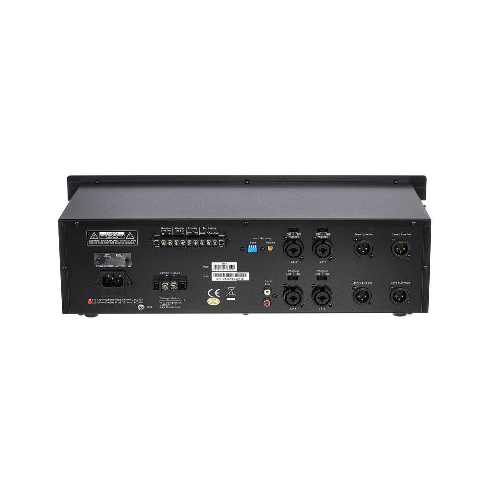 מיקסר אזורים Swissonic לראק – 4 ערוצי מיקרופון/קו, 4 יציאות אזור, קדימות לערוץ 1 וכריזה (יבוא בלעדי) 4 מיקסר האזורים של Swissonic – מיקסר אזורים, תמונה 4