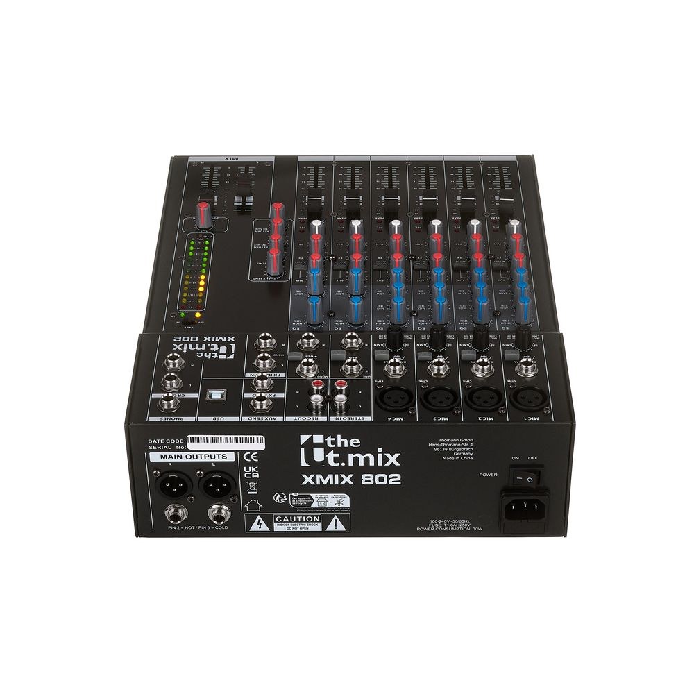 מיקסר 8 ערוצים the t.mix עם USB – 4 כניסות מיקרופון עם פאנטום, EQ 3 ערוצים, יציאת אוזניות 4 המיקסר הקומפקטי של the t.mix – מיקסר, תמונה 4