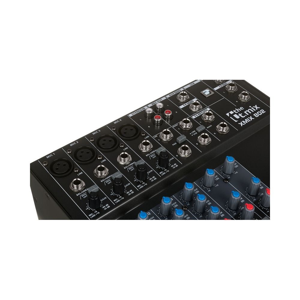 מיקסר 8 ערוצים the t.mix עם USB – 4 כניסות מיקרופון עם פאנטום, EQ 3 ערוצים, יציאת אוזניות 7 המיקסר הקומפקטי של the t.mix – מיקסר, תמונה 7