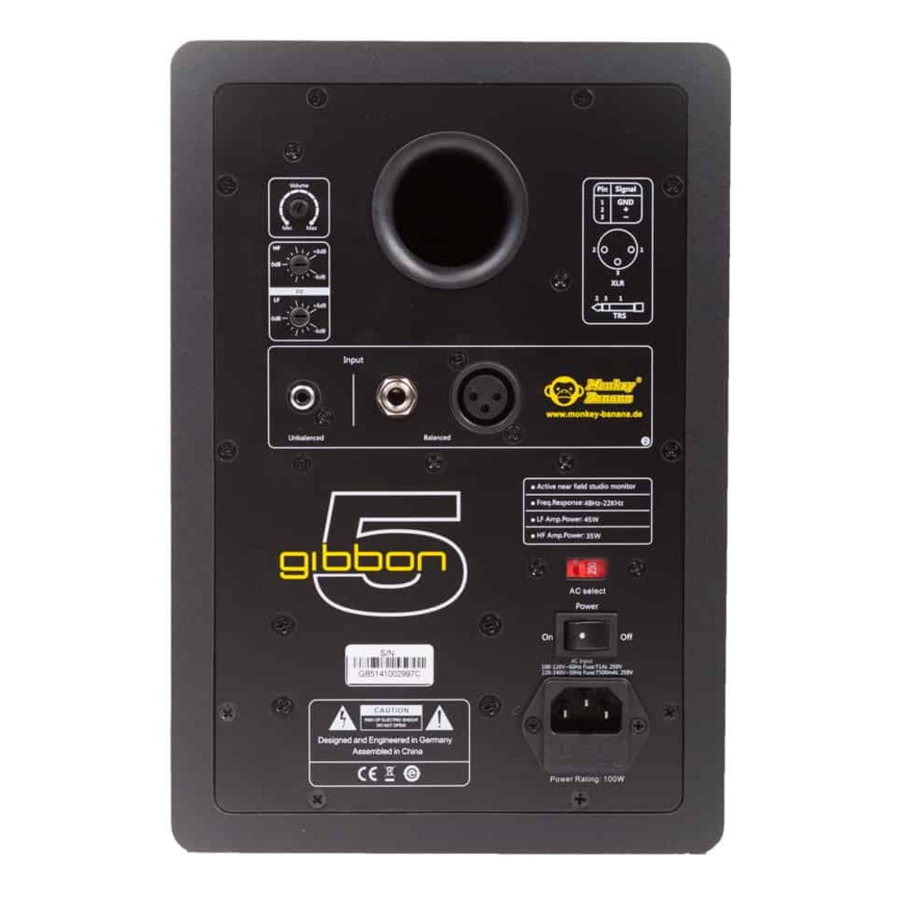מוניטור אולפני Monkey Banana Gibbon5 שחור – 80W בהגברה כפולה לאולפן ביתי 2 מוניטור אולפני Monkey Banana Gibbon5 שחור 5.25 אינץ׳ – תמונה 2