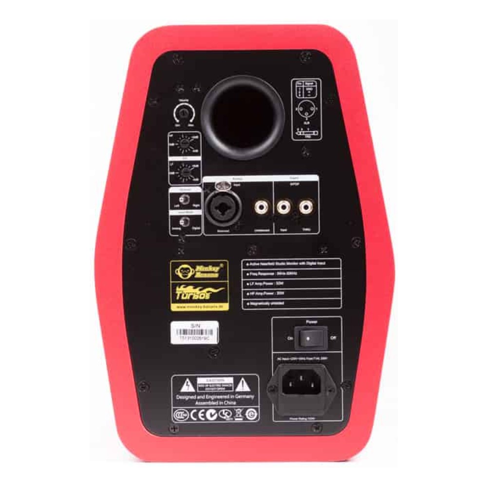 מוניטור אולפני Monkey Banana Turbo 5 אדום – וופר 5.25 אינץ׳, Bi-Amp וכניסת S/PDIF 5 מוניטור אולפני Monkey Banana Turbo 5 אדום 5.25 אינץ׳ – תמונה 5