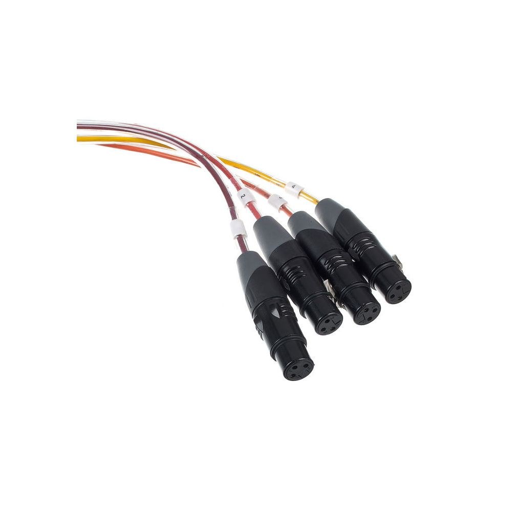כבל מולטי 4 ערוצים pro snake באורך 10 מ׳ – XLR נקבה ל-XLR זכר, ערוצים ממוספרים בצבעים 3 המולטי 4 הערוצים – כבל מולטי, תמונה 3