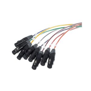 כבל מולטי 8 ערוצים pro snake באורך 10 מ׳ – 8 XLR נקבה ל-8 XLR זכר, סימון צבעים ומספרים (יבוא בלעדי)