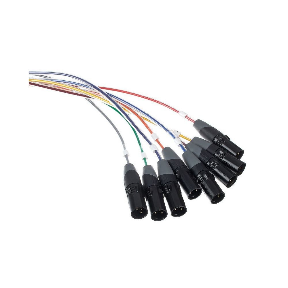 כבל מולטי 8 ערוצים pro snake באורך 10 מ׳ – 8 XLR נקבה ל-8 XLR זכר, סימון צבעים ומספרים 3 מולטי ה-10 מטר – כבל מולטי, תמונה 3