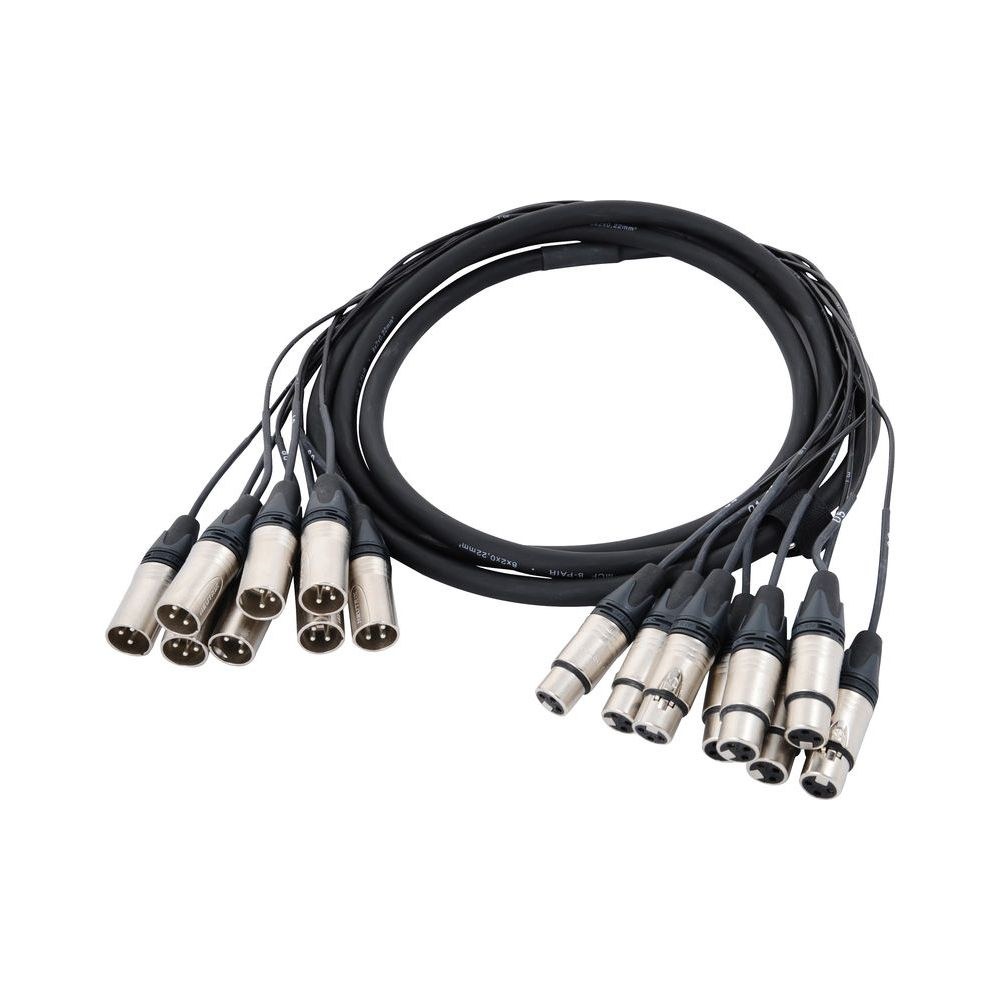 כבל מולטי 8 ערוצים pro snake באורך 3 מ׳ – 8 XLR נקבה ל-8 XLR זכר, מחברי Neutrik 1 כבל מולטי 8 ערוצים pro snake באורך 3 מ׳ – 8 XLR נקבה ל-8 XLR זכר, מחברי Neutrik