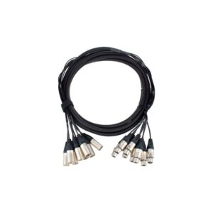 כבל מולטי 8 ערוצים pro snake באורך 5 מ׳ – 8 XLR נקבה ל-8 XLR זכר, מחברי Neutrik, תוצרת גרמניה