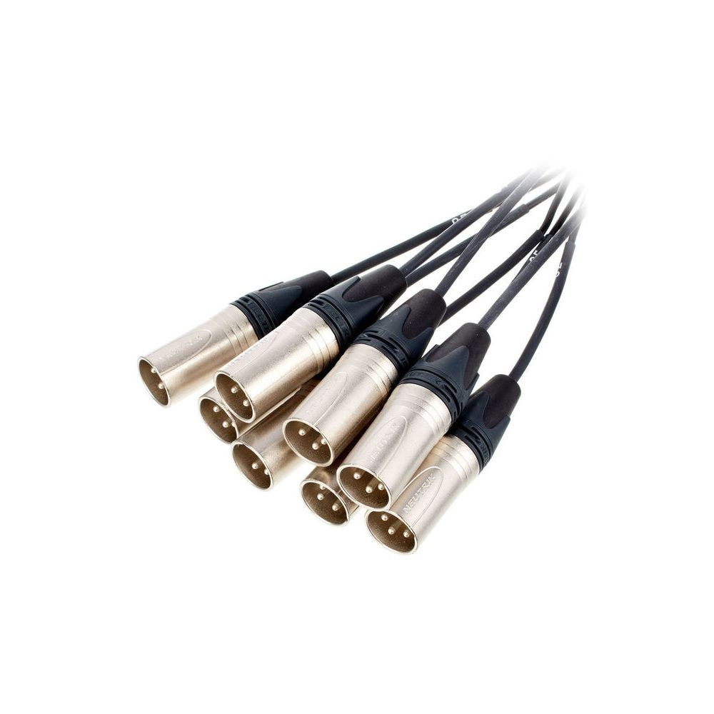 כבל מולטי 8 ערוצים pro snake באורך 5 מ׳ – 8 XLR נקבה ל-8 XLR זכר, מחברי Neutrik, תוצרת גרמניה 2 מולטי 8 הערוצים – כבל מולטי, תמונה 2