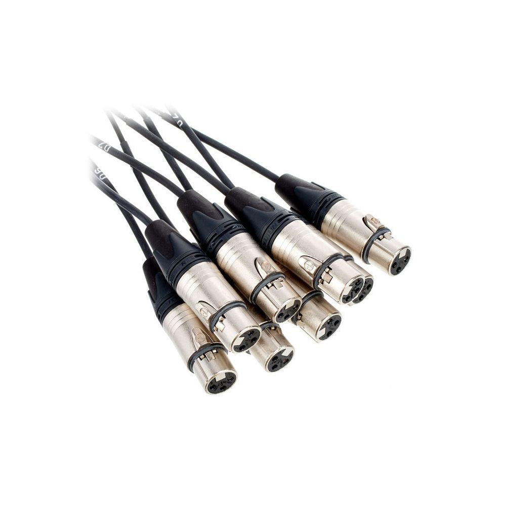 כבל מולטי 8 ערוצים pro snake באורך 5 מ׳ – 8 XLR נקבה ל-8 XLR זכר, מחברי Neutrik, תוצרת גרמניה 3 מולטי 8 הערוצים – כבל מולטי, תמונה 3