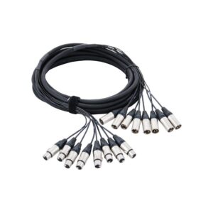 כבל מולטי 8 ערוצים pro snake באורך 7.5 מ׳ – 8 XLR נקבה ל-8 XLR זכר, מחברי Neutrik, תוצרת גרמניה